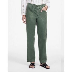 Madewell The Taper Leg Utility Pant 00 Green Cotton Garment Dyed Twill NWT